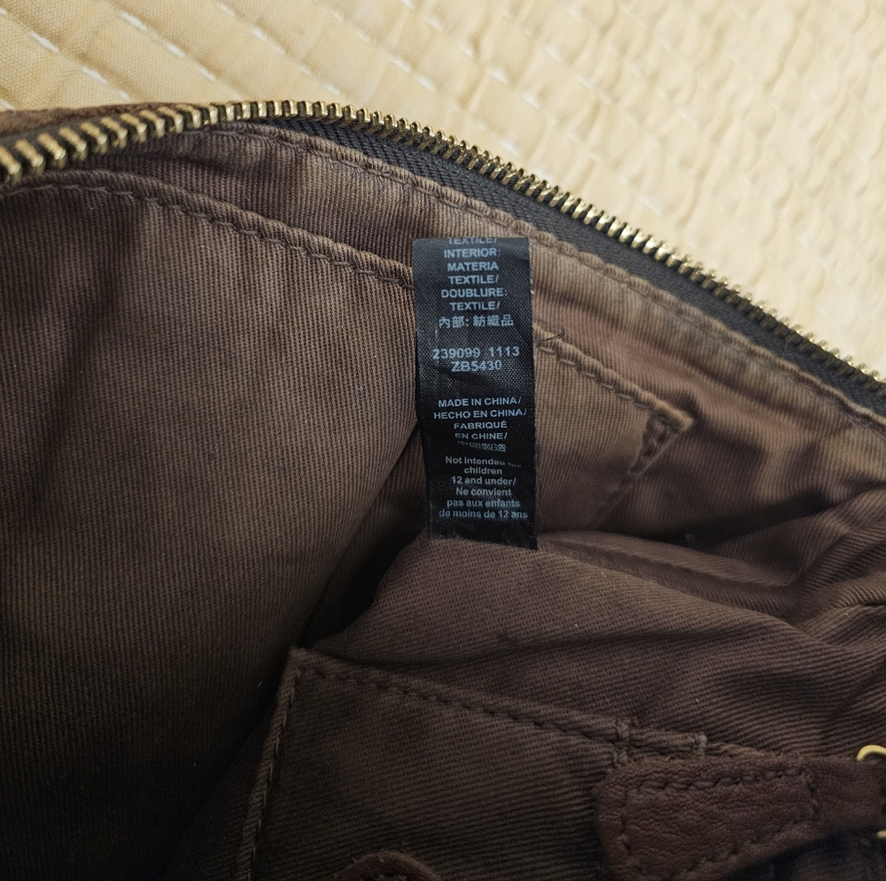 FOSSIL Brown Soft Leather ERIN Small Crossbody Purse Bag Brass Hardware - Picture 10 of 13